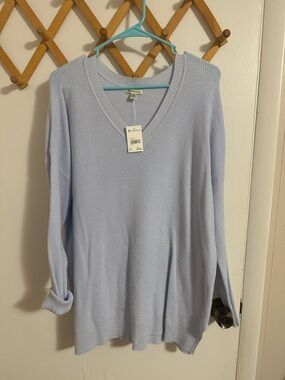 Versona Light Blue V-Neck Knit Sweater